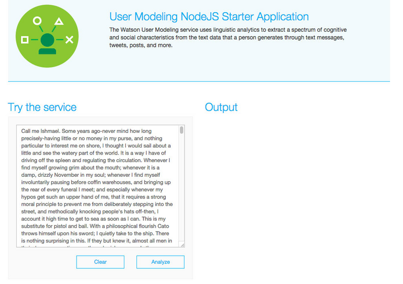 usermodelingapp How Watson and Bluemix see the State of the Union